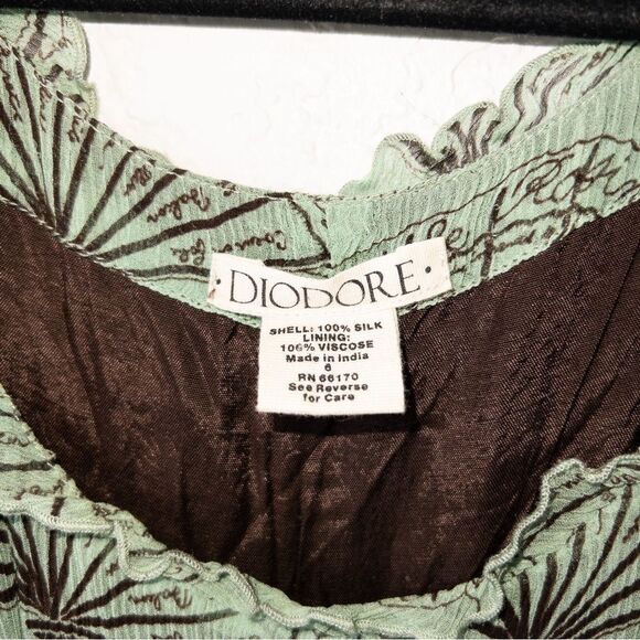 Diodore x Anthropologie Green Mai Ogi Mini Dress Size 6 - Picture 5 of 8